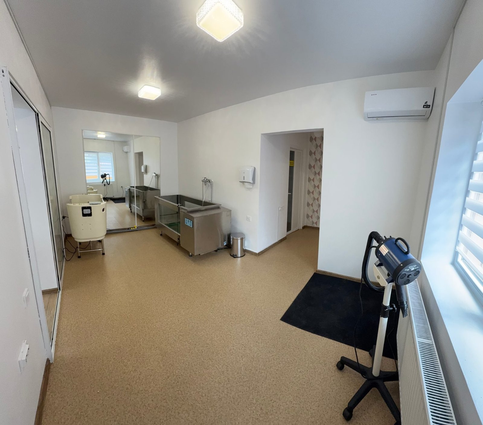 Sala de hidroterapie, cu bazinul cu bandă subacvatică
